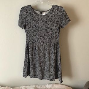 black and white floral dress